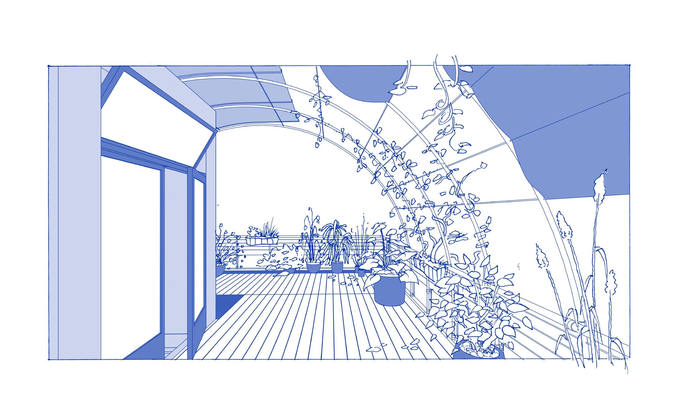 Étienne-Marcel — Vue — pergola, ouverture sur le lointain